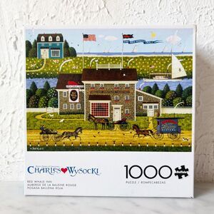 Charles Wysocki Red Whale Inn 1000 Piece Puzzle Buffalo Games - Complete